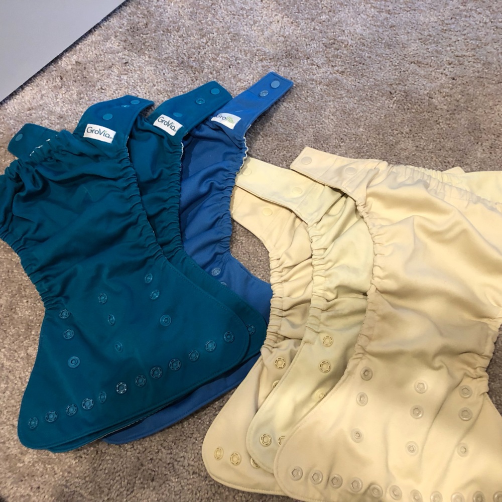 Lot of GroVia Diaper Covers and 24 Organic Inserts